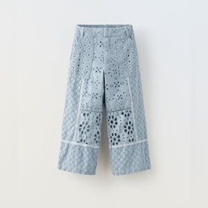 Zara girl’s PATCHWORK EMBROIDERED PANTS